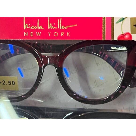 Nicole Miller Reading Glasses Blue Light 2 Pair +2.50 Black Tortoise - Picture 9 of 15